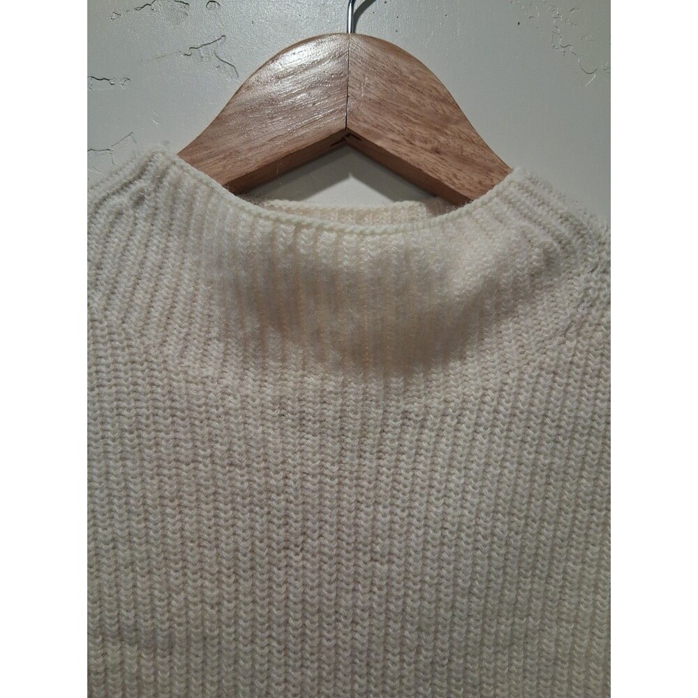 Anthropologie Maeve Size L Cream Sleeveless Sweater Hi/Low 100% Lambswool - Picture 9 of 11